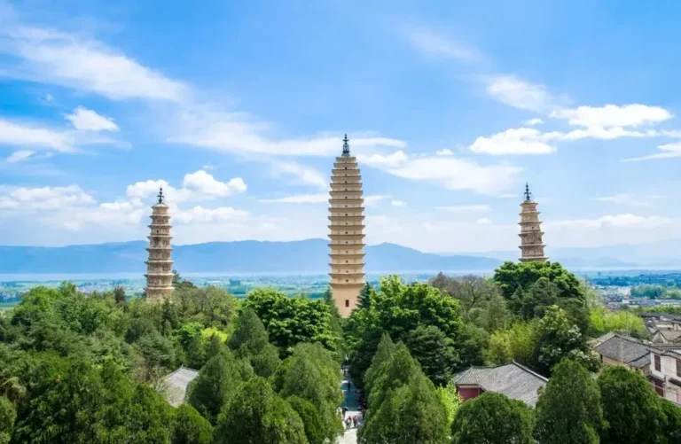 The Three Pagodas of Chongsheng Temple in Dali, Yunnan