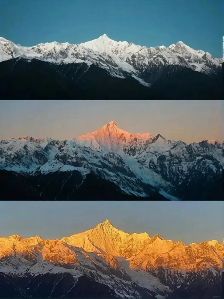 Meili Snow Mountain in different seasons