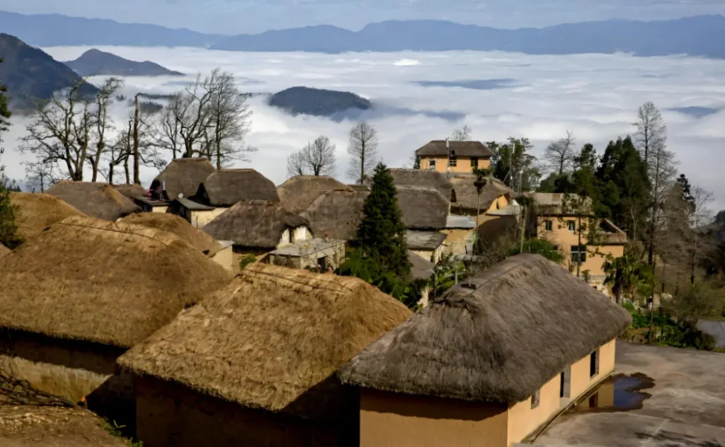Mushroom-shaped houses of the Hani ethnic group in Yunnan