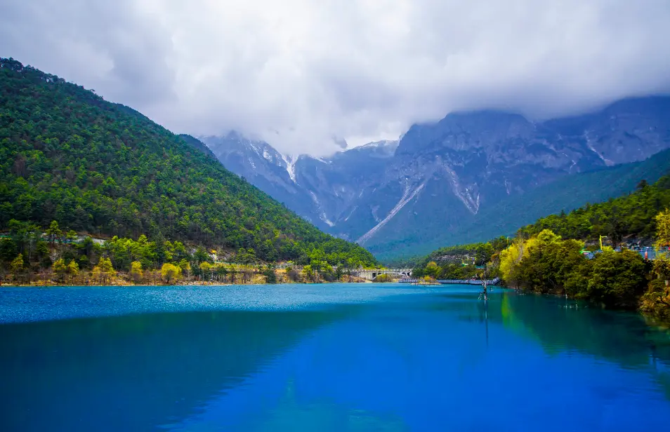 Deep blue lake at Blue Moon Valley, Yunnan, China
