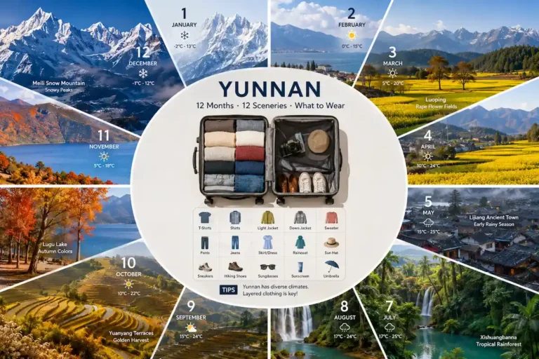 Yunnan weather by month packing visual guide
