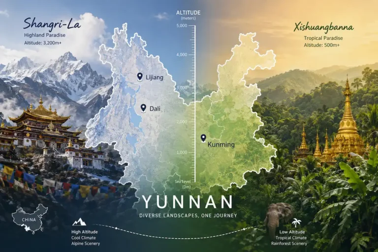 Yunnan climate zones from tropical Xishuangbanna to snowy Shangri-La at a glance